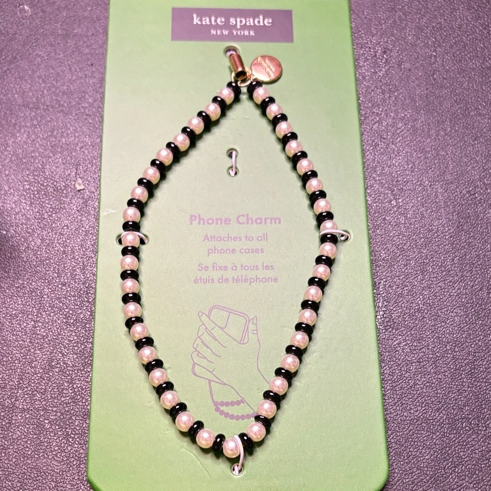Kate Spade Black and Cream Beaded Charm
